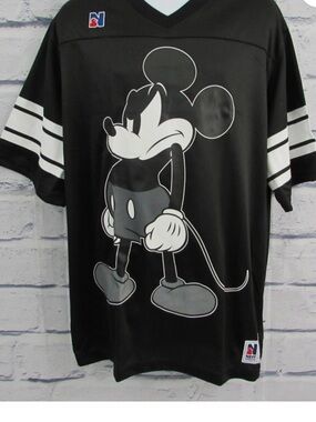 Neff Black and White Mickey Graphic V-Neck Jersey